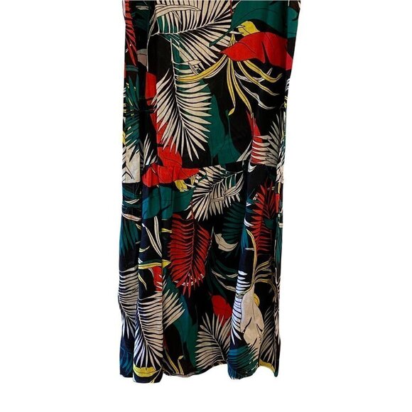 NEW Piazza Del Tempio Fit Flare Maxi Dress Black Floral Linen Sleeveless Medium - Picture 3 of 11